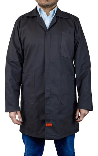 Imagen 1 de 2 de Bata Para Trabajo Industrial Gris Oxford 100% Algodón 30-42