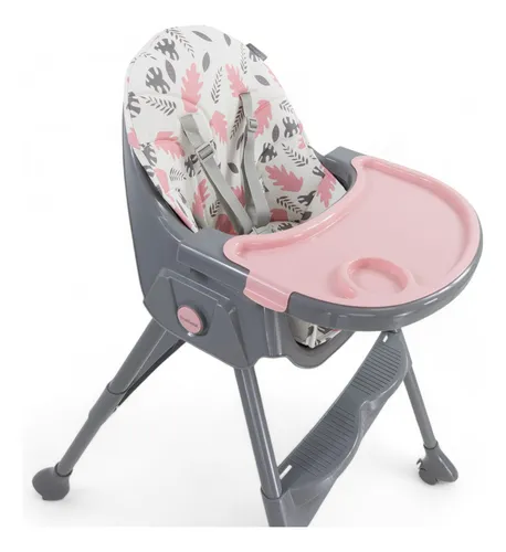 Silla De Comer Bebesit Steps Plegado Ultra Compacto Color Rosa Step
