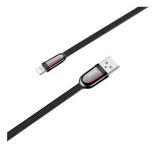 Cable de carga rápida de 2,4 A para el iPhone Hoco de alta resistencia de 1,2 m, color negro