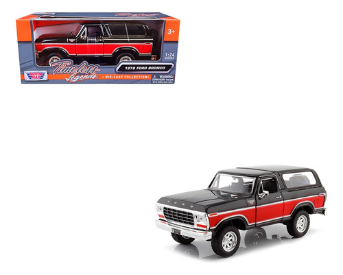 Ford Bronco 1978 Negro Desmontable Motor Max Escala 1/24