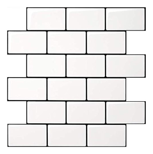 Art3d Peel And Stick Backsplash Para Cocina Metro Blanco (10