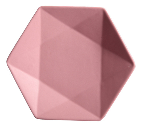 Plato De Cerámica Hexagonal Rosa De Estilo Europeo Para Desa