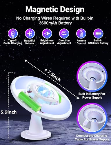 Proyector De Galaxia Ufo - Lámpara Proyectora De Nebulosa Qu