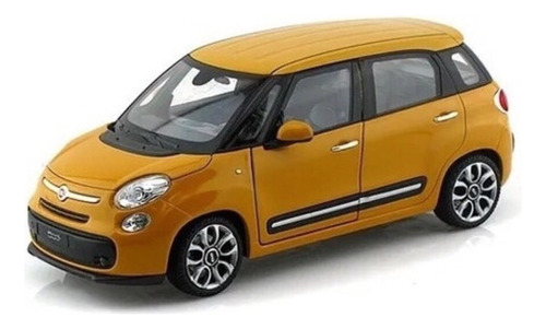 Auto Fiat 500l Escala 1/24 Año 2013 Welly Colección La Plata Color Amarillo