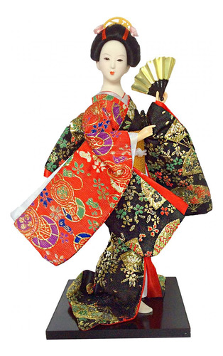 Muñecas Japonesas Con Kimono De Geisha, Escultura De Estilo