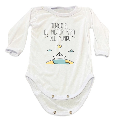 Body Bebe 1er Día Del Padre Frase El Mejor Papá Regalo Ideal Blanco 3-6