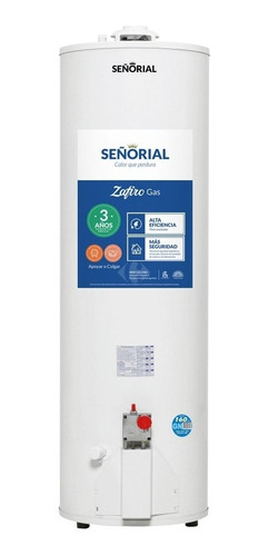 Termotanque A Gas Señorial 160 Lts Zafiro Conexión Superior 