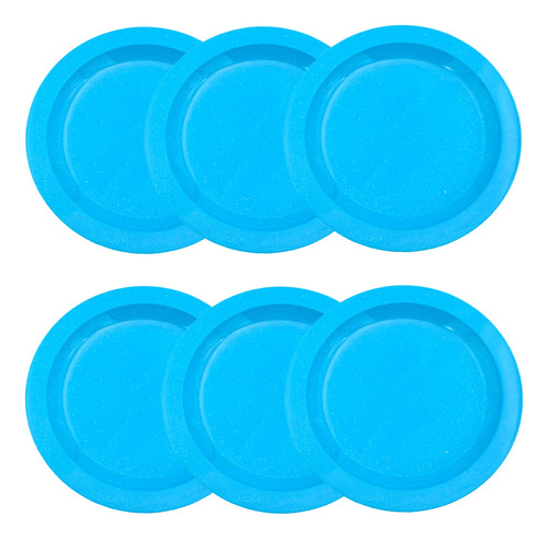 Platos De Plastico Polipropileno Parece Peltre 22cm - 6pz