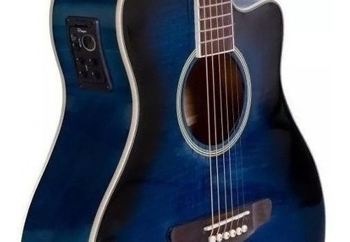 Guitarra Acustica Mini Jumbo Con Corte Y Eq4 Azul 