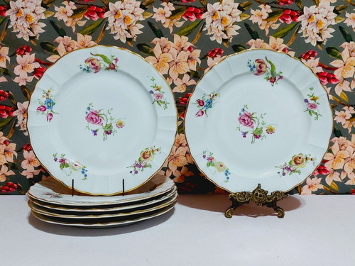 Juego 6 Platos Playos Porcelana Limoges Bernardaud & Co.