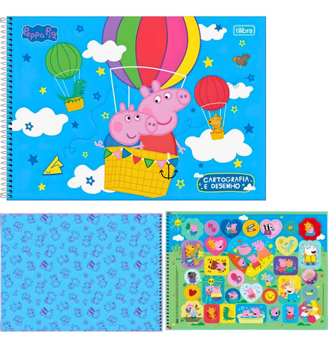 Caderno De Desenho Capa Dura Peppa Pig 80 Folhas Tilibra