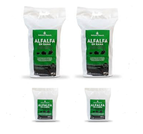 Pack Alfalfa Rama 1k + Cubo 1k Alimento Hamster Cobayo Conej