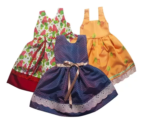 Kit 2 Vestidos P/ Boneca Bebe Reborn - Roupinha + Brinde