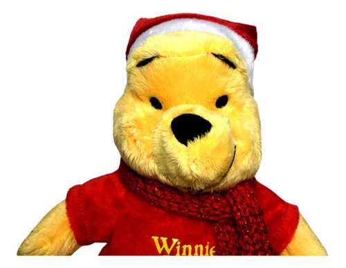 Imagem 2 de 4 de Boneco De Pelúcia Urso Ursinho Pooh Papai Noel Natal Disney