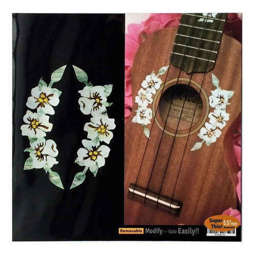 Ukulele - Flores Del Hibisco Rosette Purfling Inlay Las Etiq