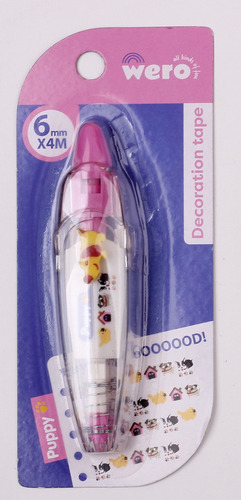 Cinta Decorativa Roller Con Diseño Decoration Tape X 1 Wero Lila Puppy We4119