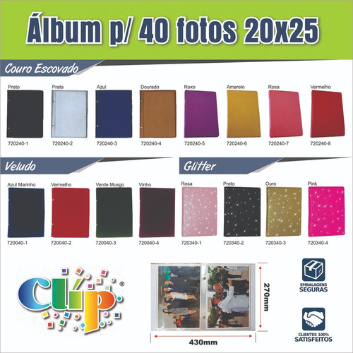 Imagem 3 de 7 de 1 Albuns 20x25/40 Fotos Couro