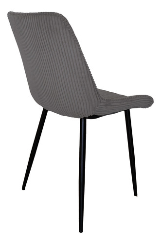 Set De 2 Sillas De Comedor Shirley By Cassias Cómodas Moda Corderoy Negro Gris Oscuro