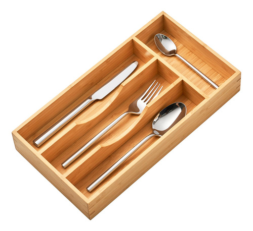 Umilife Organizador De Cajones De Cocina De Bambu, Soporte D