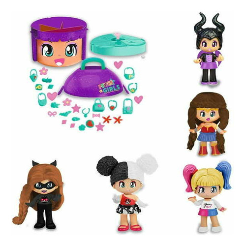 Set De Contenedor Pinypon Power Girls Fuguras Incluidas