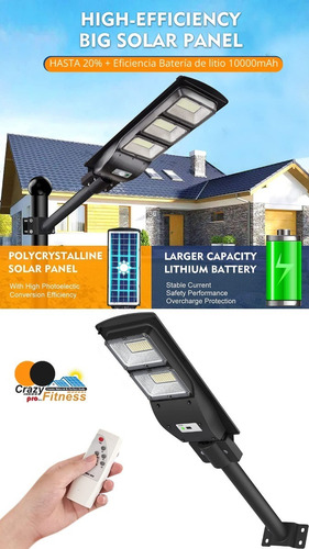 Imagen 5 de 10 de Foco Solar Led 200w Exterior C/ Sensor Y Control + Brazo Pro