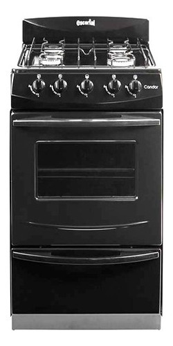 Cocina Candor Negra 50cm 4 Hornallas Gas Natural Escorial