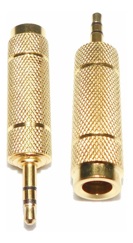 Imagen 1 de 3 de Adaptador Plug Hembra A Miniplug Stereo Macho Metalico