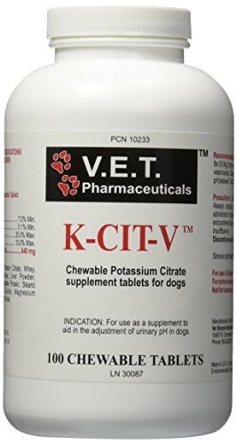 Vet K-cit-v 100 Count Masticables Citrato De Potasio Tablets