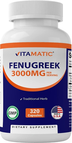 Fenogreco 320caps Vitamatic - Unidad a $606