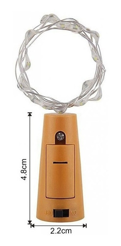 Imagen 2 de 7 de Tapon Luz Led Botella Vino Con Tira Microled A Pila X 12 Uni