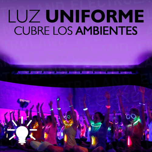 Imagen 5 de 10 de Barra Luz Negra Uv Lampara Ultravioleta Efectos Fiestas 9x3w