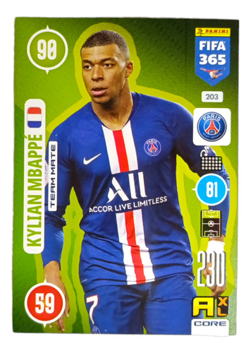 Tarjeta Kylian Mbappe Fifa 365 2021 Panini Adrenalyn 