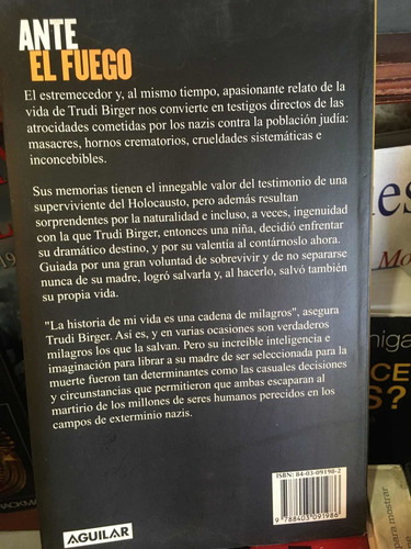 Holocausto. Ante El Fuego : Trudi Birger (Usado)