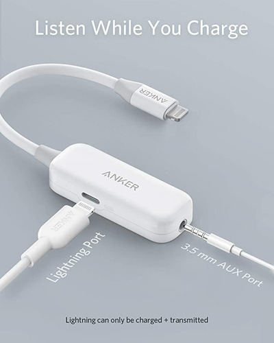 Anker Adaptador Lightning Conector Audifono 0.138 In Mfi