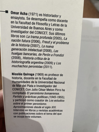 El Hecho Maldito Peronismo Acha Y Quiroga Prohistoria