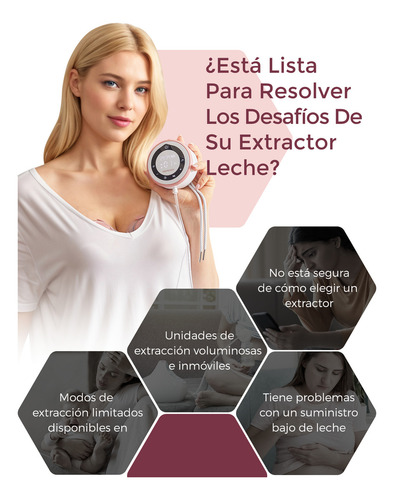 Momcozy V1 Pro Extractor De Leche Eléctrico, Extractor de Leche Portátil Manos Libres, Rojo