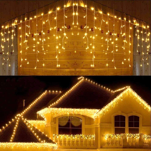 Luces Navidad Boda Cascada 4 Mts 200 Led Blanco Frio