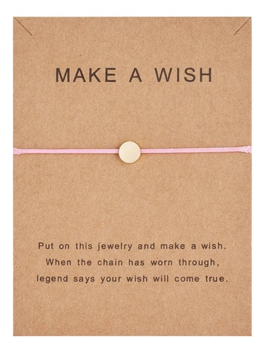 Pulsera  Make A Wish  Con Dije De Circulo