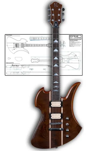 Plano Para Luthier B.c.rich Mockingbird Mk9 A Escala Real