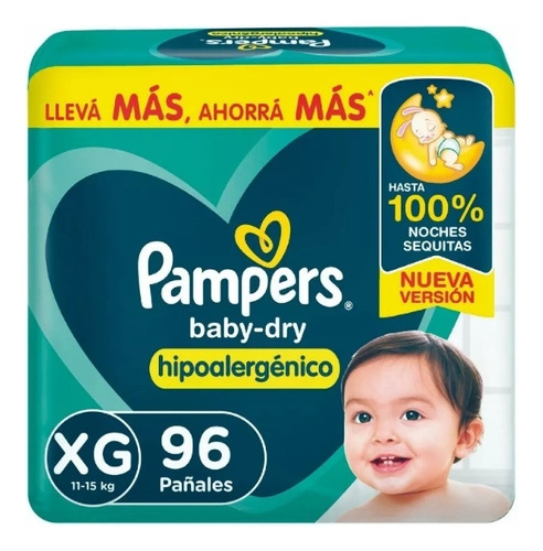 Pampers Baby Dry Xg 288 Ud ( 3 Paq De 96 ) Promo