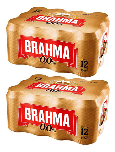 Cerveja Sem Álcool Brahma Zero - Lata 350ml - 24 Un