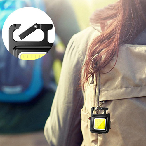 Imán Cob Llavero Linterna Usb Lámpara Recargable Para