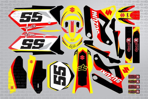 Kit Adesivo Moto Cross Trilha Suzuki Rmz 2007 0,20mm 016 Cor Padrão