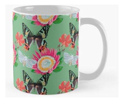 Taza Mariposa Y Flores Audaces - Escala Más Pequeña Calidad 