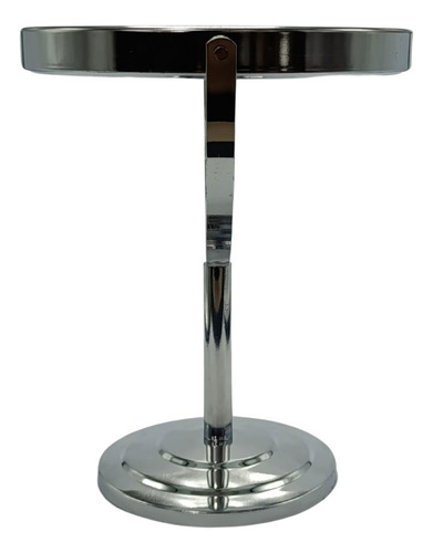 Espelho De Mesa Redondo Dupla Face Com Aumento E Base