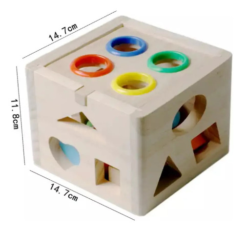 Cubo Didáctico Multi Encaje Para Martillar Juguete De Madera