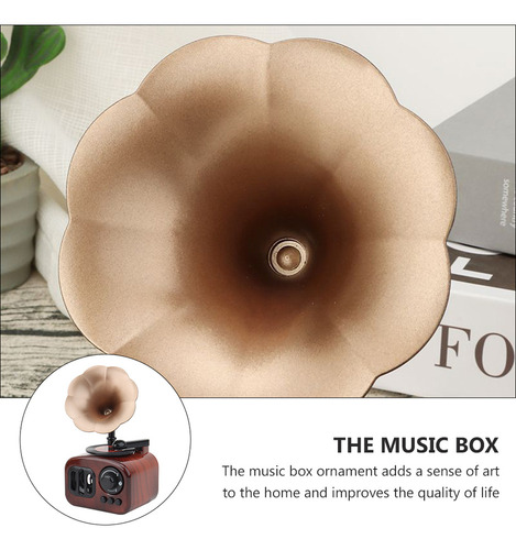 Caja De Música Retro Con Diseño De Gramófono Vintage