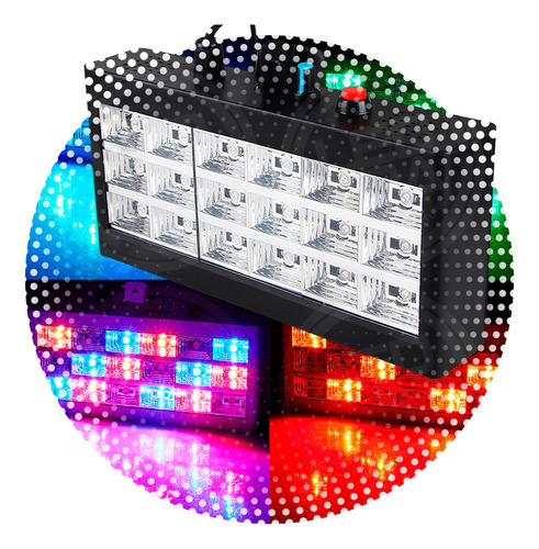 Flash Led Strobo Venetian Rgb 18 Watt Rgb Metal Profesional