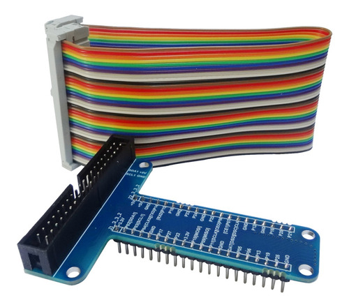 Módulo Gpio 40 Pinos Mais Cabo Jumper Azul