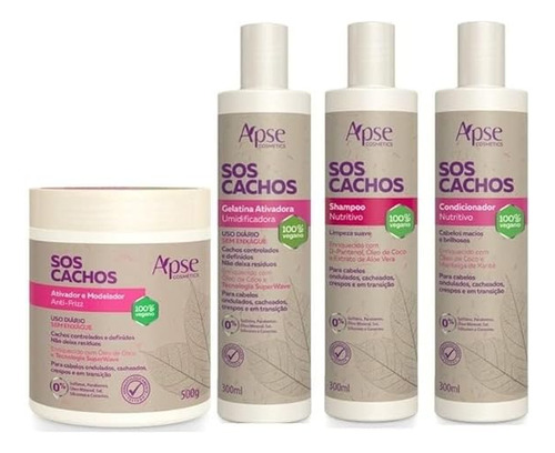 Apse Cachos Shampoo E Condicionador E Ativador E Gelatina